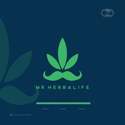 HERBAL LOGO business logo creative creative logo cusotm made logo iconic leaf leaves logo marijuana minimal natural logo nature photohosp plant weed