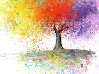 A Tree drawing graphic design illustration procreate watercolor