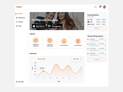 Bank UI web design app design ui uiux ux