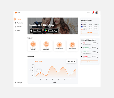 Bank UI web design app design ui uiux ux