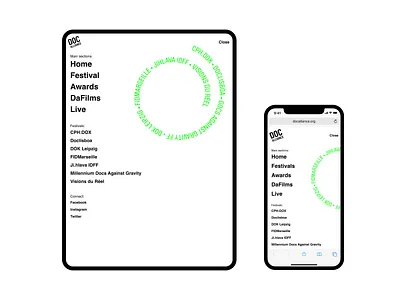 DocAlliance – navigation app design festival identity illustration iphone logo menu navigation studio najbrt ui user interface web website wordpress