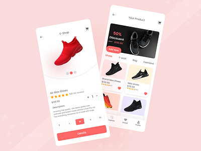 Shoes Online Shop - Mobile Apps 👟 app design ecommerce ecommerce app fashion minimal mobile app nike shoe app online product shoe brand shoe ux shoes shoes app shoes design shoes store shoes store app simple ui design ui design app ux