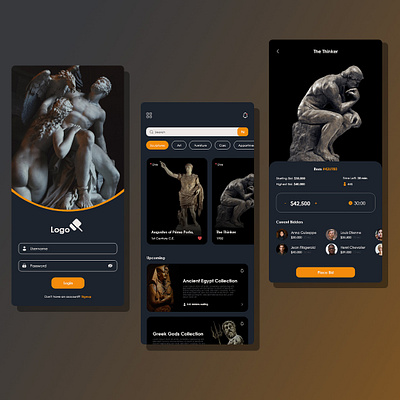 Auction App UI adobephotshop adobexd app auction auctionapp bid bidding biddingapp design graphic design liveauction mobileapp mobileappdesign mobileappui photoshop ui xd