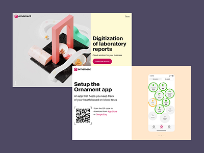 Ornament 3d care health ui ux web webdesign