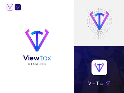 View Tax Diamond logo design branding creative design diamondlogo graphic design icon illustration illustrator lettering letteringlogo logodesign logomark minimal modern professional logo tryphograpic typography unique viewtaxlogo vtlogo
