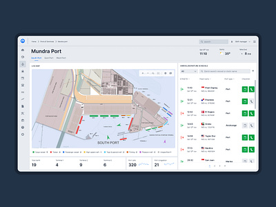 Port tracking dashboard - marine industry solutions app graphic design logo product design ui ux