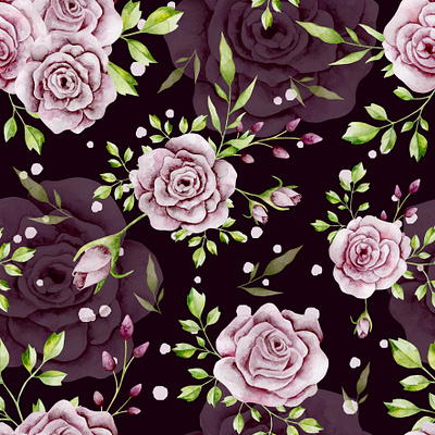 Vintage roses flower print illustration print scrapbooking seamless patter textile vintage roses watercolor pattern wrapping paper