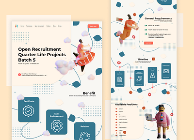 Open Recruitment Page batch design figma intern internship landing page list open recruitment oprec page progress ui ux
