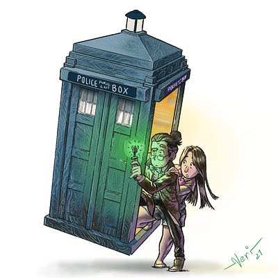 Nerito into the Neri-verse: Doctor Who cartoon comics digital art digital ilustration doctor who editorial art editorial illustration illustration