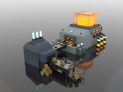 chemical packer 3d animation art boxes chemical design factory graphic design illustration packer style ui vector