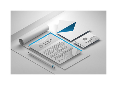 Stationery mockup with premium office paper documents. 3d a4 branding business card card document envelope folder identity letter message mockup office office documents paperwork pencil premium presentation stationery