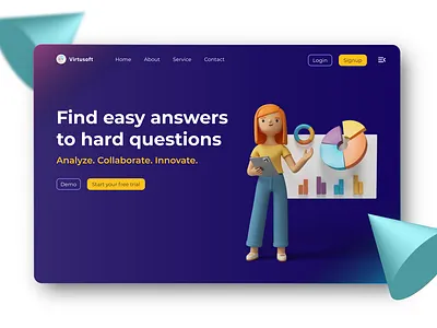 Isometric Landing Page design illustration land ui ux