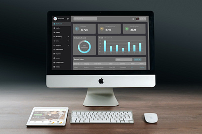 Admin Dashboard Dark Theme design illustration ui ux