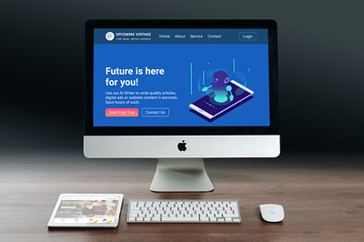 AI Writer Landing Page design illustration ui ux