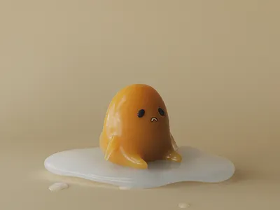 Gudetama 3d 3d sculpt c4d character design design egg gudetama zbrush