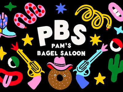 Yes, I support PBS cactus clean cowboy boot eyes face goofy illustration mouth pbs saloon silly western