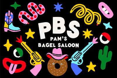 Yes, I support PBS cactus clean cowboy boot eyes face goofy illustration mouth pbs saloon silly western