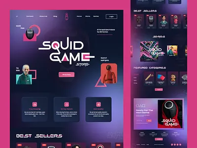 Squid Game Website 3d agency dark game mobile orix responsive sajon squid squid game squid game website squidgame squidgameweb ui visual web web designe web responsive website website responsive