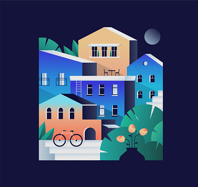 Town adobe illustrator artwork cartoon city design digital house illustration town vector vectorart