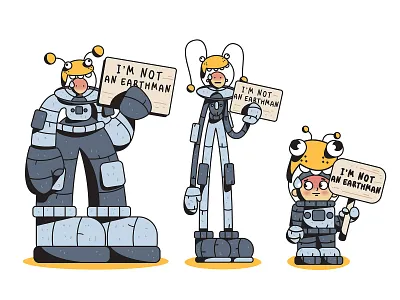 Not an Earthman (variants) illustration vector