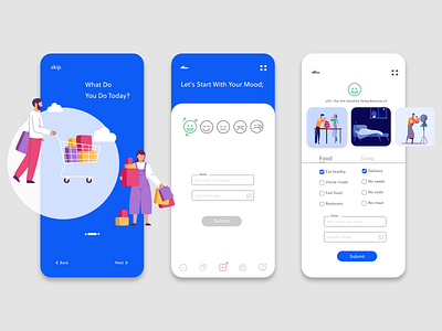 Mental health app UI/UX design. app design ui ux