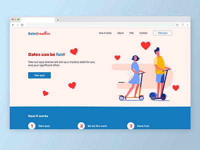 Date Landing Page adobexd dailyui date design landingpage ui ux web xdcreativechallenge xddailychallenge