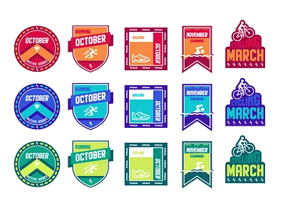Fitness Challenge Stickers design graphic design sticker vector