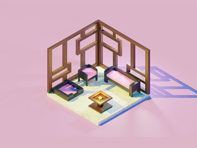 Dog Beds x Human Furniture 3d graphic design
