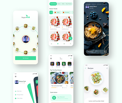 Vegan Hub🌱 ☘️ agrotech app branding design food green illustration ui ui design ux design vegan