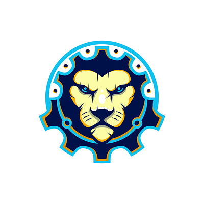GEAR LION LOGO branding gear graphic design leo lion logo motion graphics