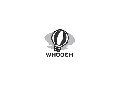 WHOOSH Logo Design branding dailylogochallenge design design everyday flat logo fly funny graphic design hot air balloon icon illustration line logo logo mascot sky unique vector whoosh