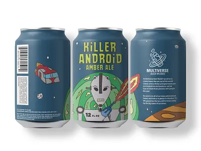 MULTIVERSE BEER WORKS | 360 VIEW beer beer can branding design graphic design illustration packaging packaging design soda can