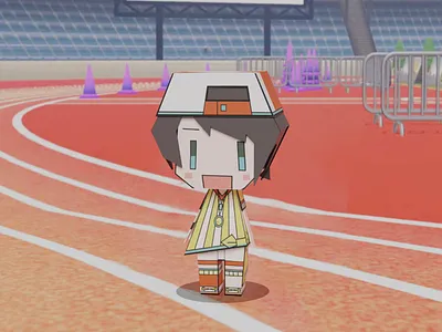 Oozora Subaru Cardboard 3D model 3d model blender3d hololive oozora subaru