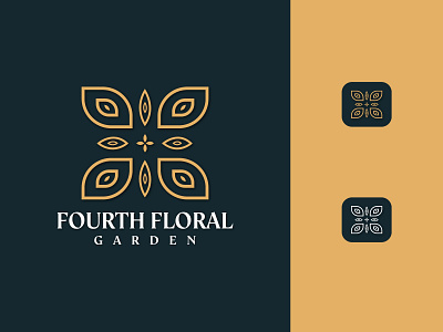 Modern Logo For FOURTH FLORAL GARDEN brand identity branding design flat floral garden logo graphic art graphic design graphics design illustration lettering logo modern natural logo nature shop typography ui vector web sites