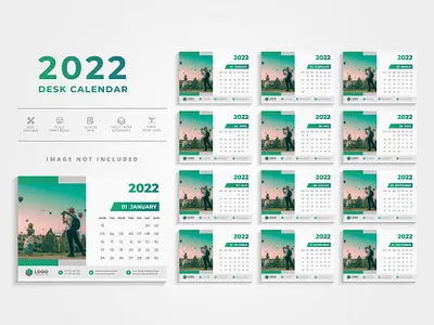 Clean 2022 Desk calendar design template 2022 2022 calendar agency calendar company corporate desk minimal monday month office planner schedule stationery unique wall calendar week