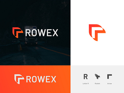 Rowex - Courier Service Logo Design abstract logo arrow logo brand identity branding courier logo creative logo delivery logo ecommerce logo flat logo logo design logo trends minimal logo modern logo r logo rocket logo transport logo