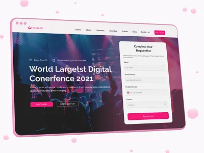 Event & Conference Landing Page app app ui design booking design events design ilias illustration mobile onine responsive ui resposive design trending trending web ui ui design ux web design web designer web ui web ui ux