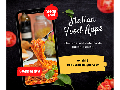 Italian Food Apps Facebook Post 3d design facebook posts facebookpost food graphic design italian