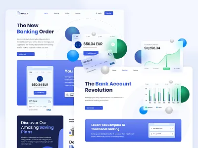 Noctus banking banking landing page banking website clean design credit card crypto crypto landing page debit card gradient landing page ui user experience user interface ux web web design website