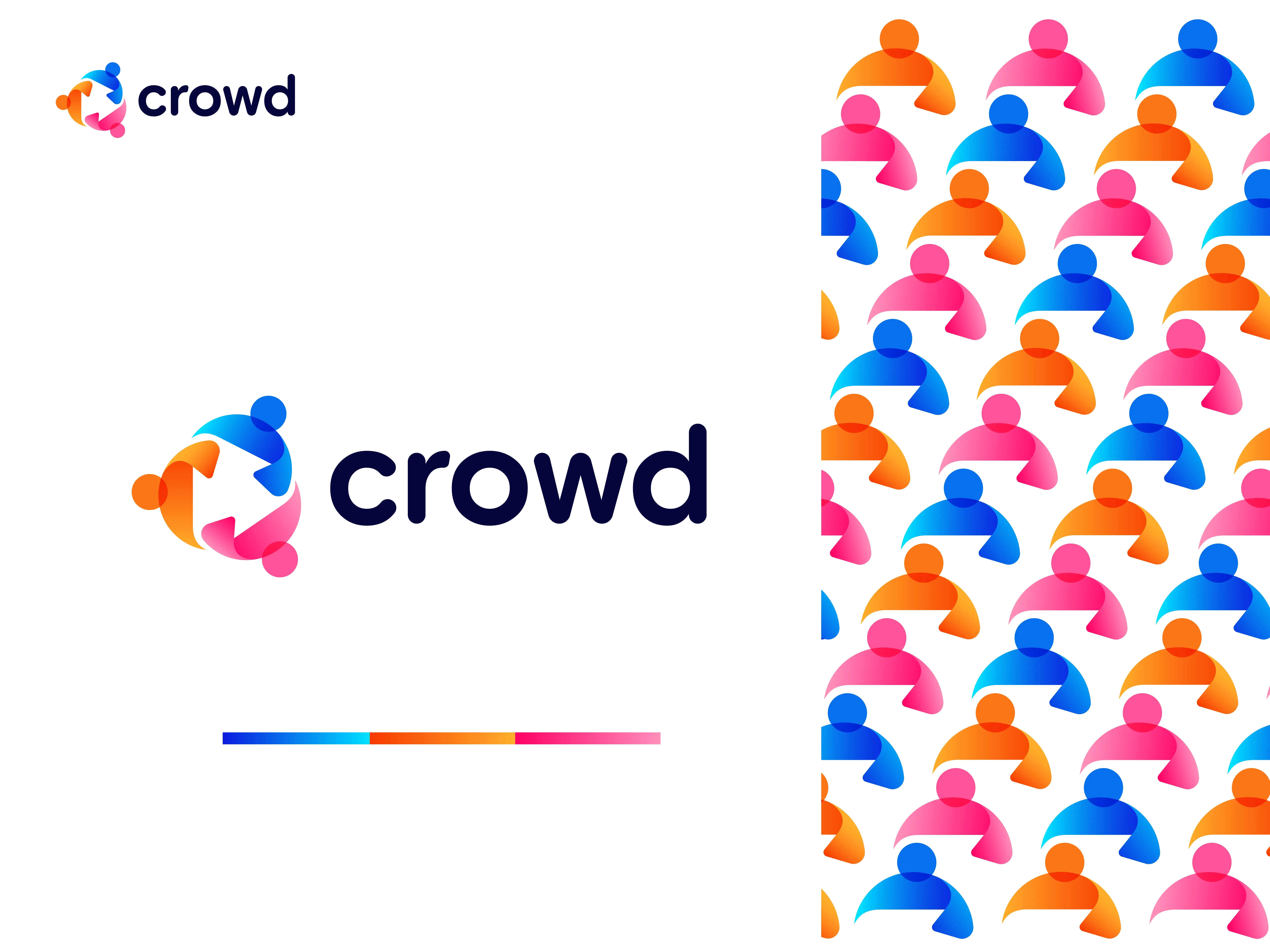 Crowd Logo Concept brand branding business logo colorful logo conceptual logo corporate logo creative logo crowd logo dev human logo logo design logo ideas logos modern gradient logo modern logo symbol team logo unique logo