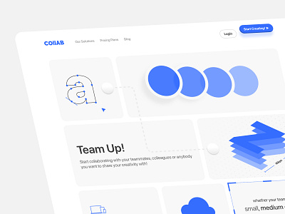 Collab Hero Concept collab collaborate concept hero landing rounded simple team team collab team collaboration team project ui ui concept work