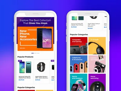 Ecommerce Store Mobile design ui ux web design