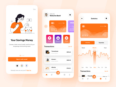 Banking Mobile App android app app design app ui banking app design figma interface minimal mobile mobile banking mobile banking app mobiledesign trendy design ui ui design uiux ux ux design vector