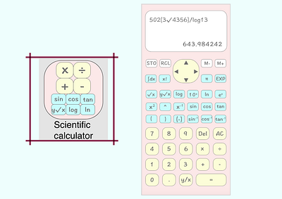 Pastel theme scientific calculator app app design icon typography ui