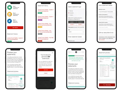 Quarterly Giving Statements mobile mockups app design mobile design mobile ui mockups responsive web design tax statements ui ux design web design