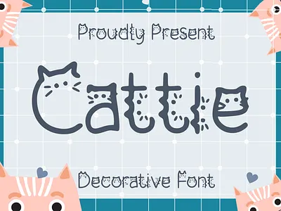 Cattie Font branding cat crafts creative cute design display font logo typeface
