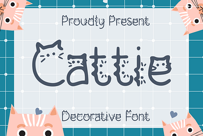 Cattie Font branding cat crafts creative cute design display font logo typeface