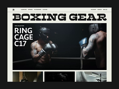 Boxing Gear Homepage animaiton boxing design design studio ecommerce gear graphic design homepage interface martial arts motion graphics scroll sport sports wear ui ux web web design web marketing website