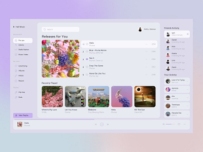 Music Player app design desktop figma music app music player ui ui ux web design