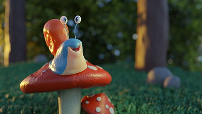 Cartoon Snail 3D 3d design environment knead snail